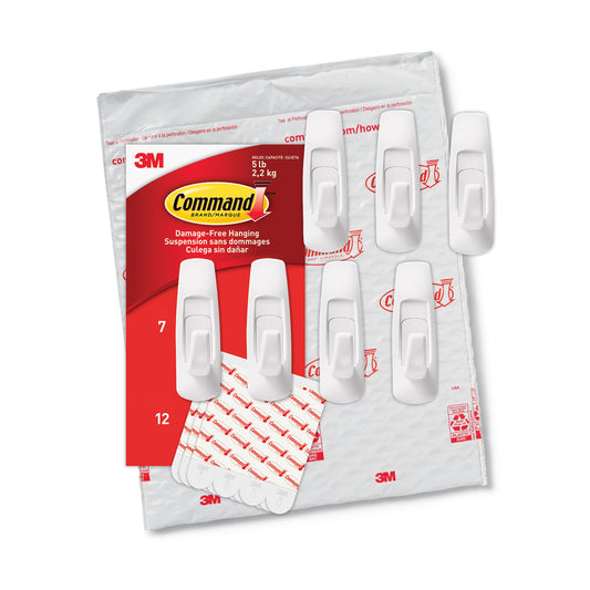 Command Large Utility Value Pack, 7 Hooks and 12 Strips, GP003-7NA