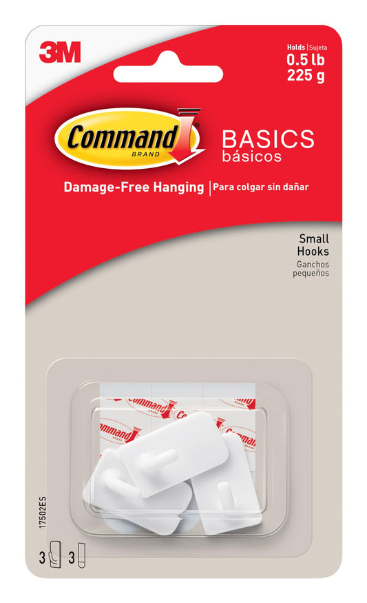Command™ SML Basic Hooks White 3PK-17502